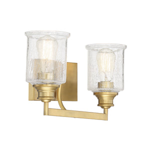 Hampton 2-Light Bathroom Vanity Light in Warm Brass