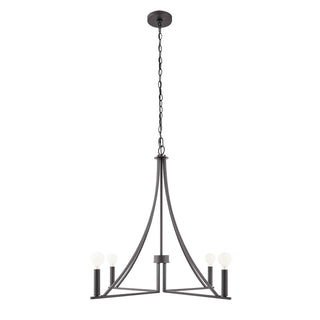 4-Light Chandelier in Matte Black