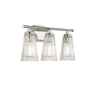 Chantilly 3-Light Bathroom Vanity Light in Polished Nickel