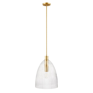 1-Light Pendant in Natural Brass
