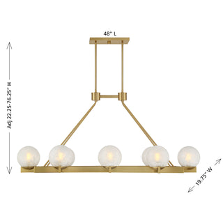 Darien 8-Light Linear Chandelier in Warm Brass