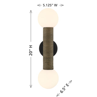 Jarrell 2-Light Wall Sconce in Matte Black