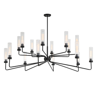 Baker 16-Light Chandelier in Matte Black