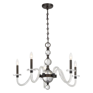 Aragon 5-Light Chandelier in Mediterranean Bronze