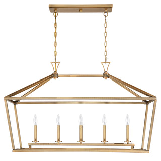 Townsend 5-Light Linear Chandelier in Warm Brass