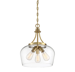 Octave 3-Light Pendant in Warm Brass
