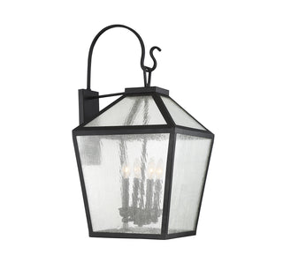 Woodstock 4-Light Outdoor Wall Lantern in Black