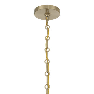 Crescent 6-Light Chandelier in Noble Brass