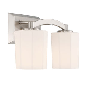 Whitney 2-Light Bathroom Vanity Light in Satin Nickel