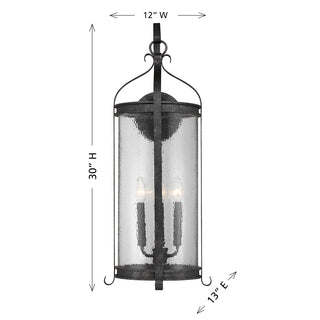 Preston 4-Light Outdoor Wall Lantern in Iron Oxide