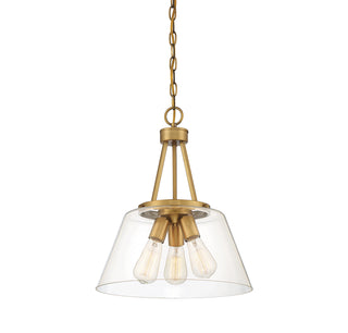 Calhoun 3-Light Pendant in Warm Brass