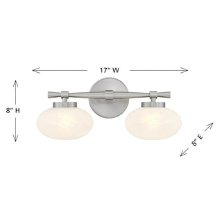 Barrow 2-Light Bathroom Vanity Light in Satin Nickel