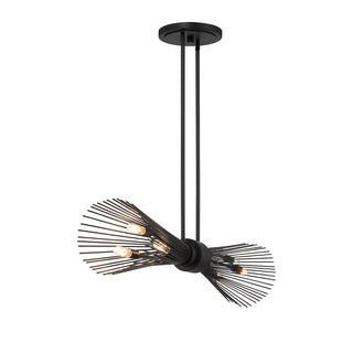 Longfellow 6-Light Linear Chandelier in Matte Black