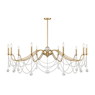 Mariposa 10-Light Chandelier in Warm Brass