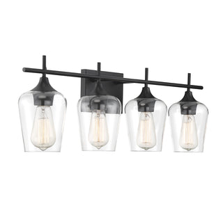 Octave 4-Light Bathroom Vanity Light in Black