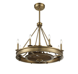 Lyon 8-Light Fan D'Lier in 
Warm Brass