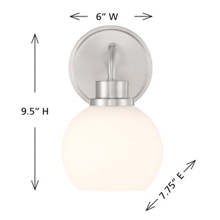 1-Light Wall Sconce in Brushed Nickel