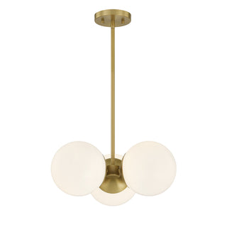 Turin 3-Light Chandelier in Warm Brass by Dann Foley