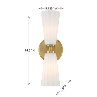 2-Light Wall Sconce in Natural Brass