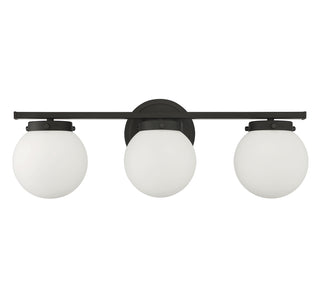 3-Light Bathroom Vanity Light in Matte Black