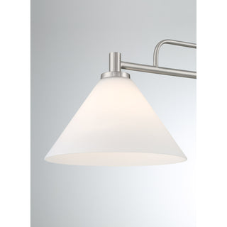 2-Light Linear Chandelier in Brushed Nickel
