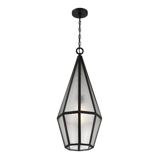 Peninsula 1-Light Outdoor Hanging Lantern in Matte Black