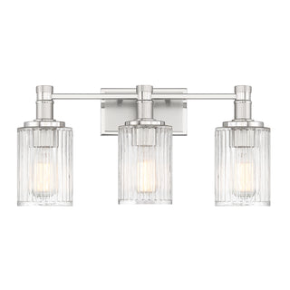 Concord 3-Light Bathroom Vanity Light in Silver and Polished Nickel
