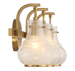 Adams 3-Light Bathroom Vanity Light in Warm Brass