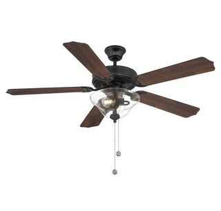 52" 2-Light Ceiling Fan in Matte Black
