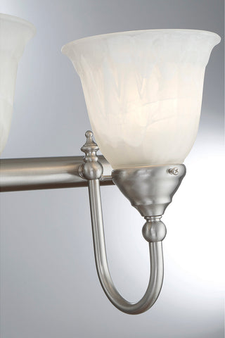 Brunswick 4-Light Bathroom Vanity Light in Satin Nickel