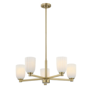 Baldwin 5-Light Chandelier in Noble Brass