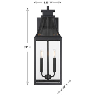 Emery 2-Light Outdoor Wall Lantern in Matte Black