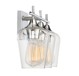 Octave 3-Light Bathroom Vanity Light in Polished Chrome