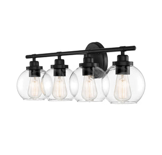 Carson 4-Light Bathroom Vanity Light in Matte Black