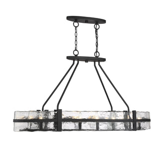 Hudson 10-Light Oval Chandelier in Matte Black
