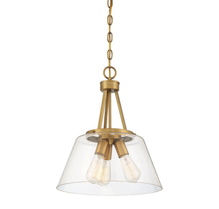 Calhoun 3-Light Pendant in Warm Brass