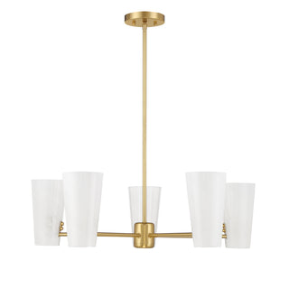 5-Light Chandelier in Natural Brass