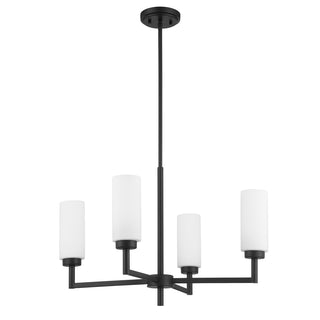 4-Light Chandelier in Matte Black