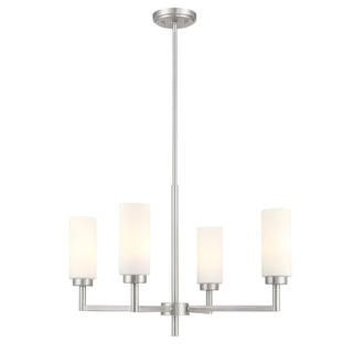 4-Light Chandelier in Brushed Nickel