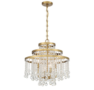Luna 4-Light Chandelier in Warm Brass