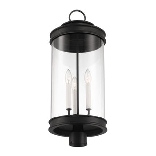 Englewood 3-Light Outdoor Post Lantern in Matte Black