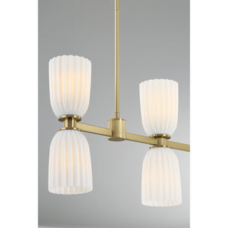 Baldwin 8-Light Linear Chandelier in Noble Brass