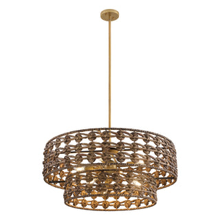 Silencio 7-Light Pendant in Riviera Brass by Breegan Jane