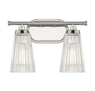 Chantilly 2-Light Bathroom Vanity Light in Polished Nickel