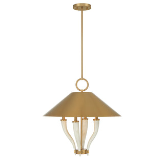 Hearne 4-Light Pendant in Warm Brass by Dann Foley