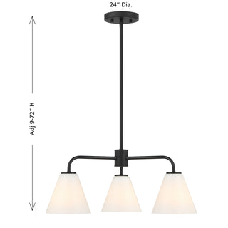 Blair 3-Light Chandelier in Matte Black