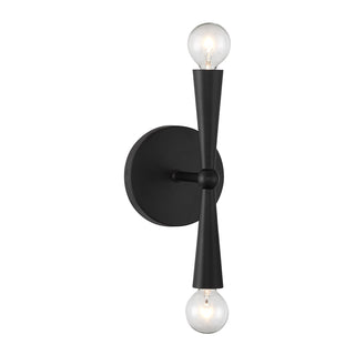 2-Light Wall Sconce in Matte Black