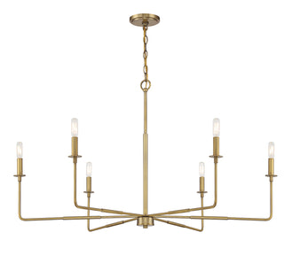 Salerno 6-Light Chandelier in Warm Brass