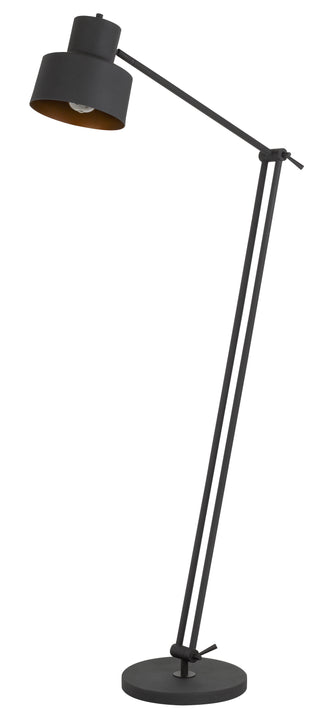 60W Davidson Metal Floor Lamp With Weighted Base, Adjustable Upper And Lower Arms. On Off Socket Switch
