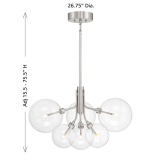 6-Light Chandelier in Brushed Nickel